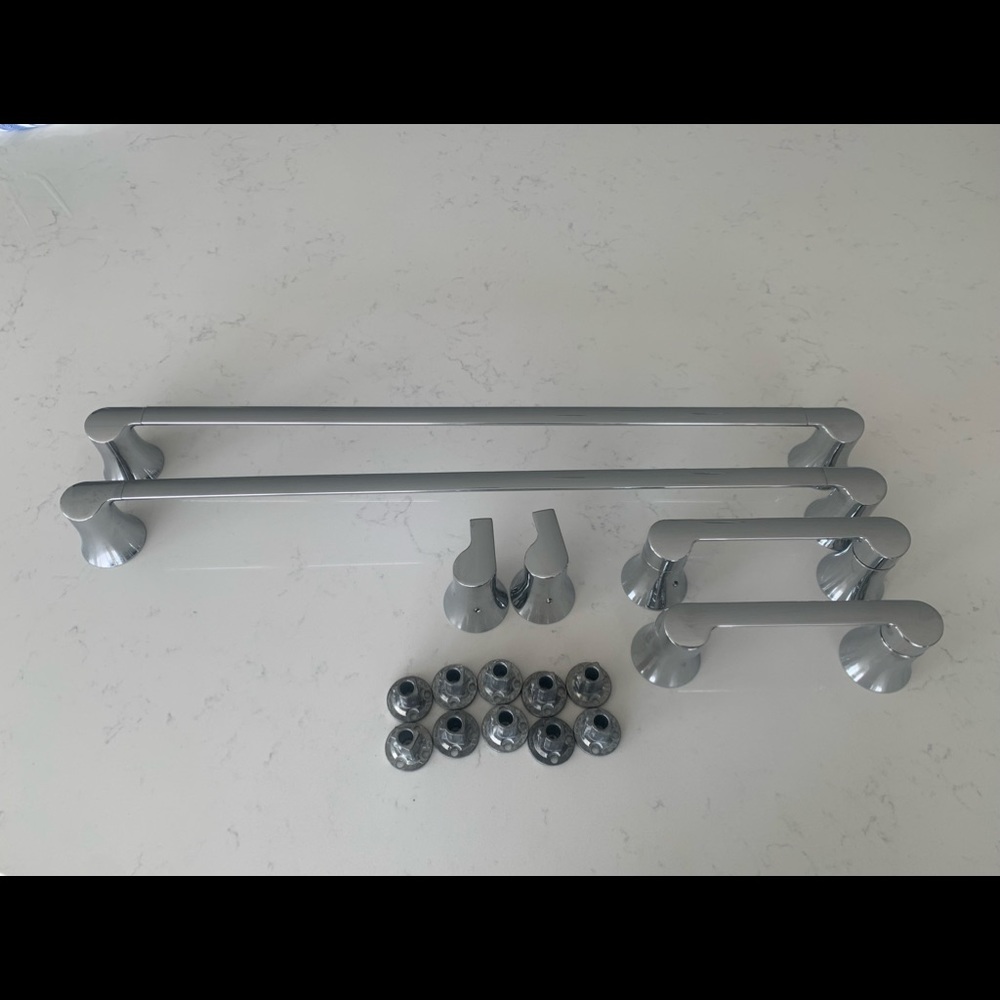(2) Moen Doux Polished Chrome Bathroom Hardware EUC